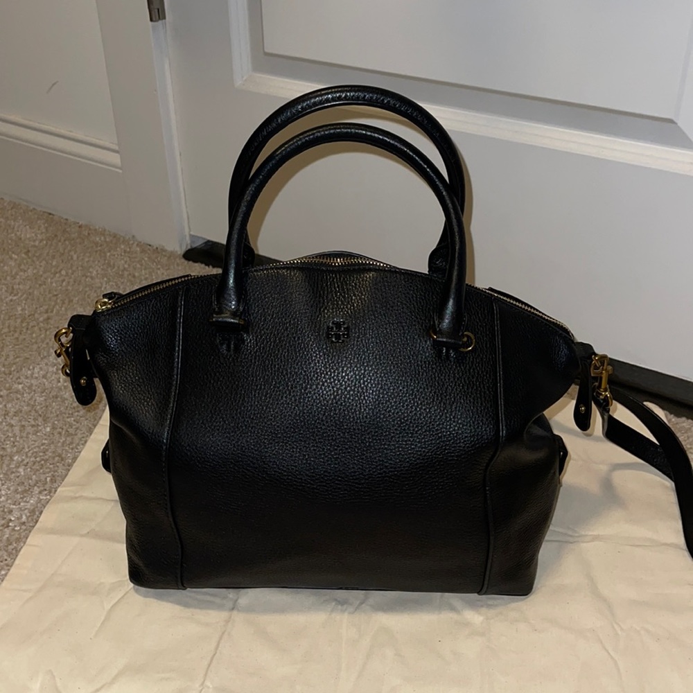 Tory Burch Pebbled Leather Carter Small Satchel